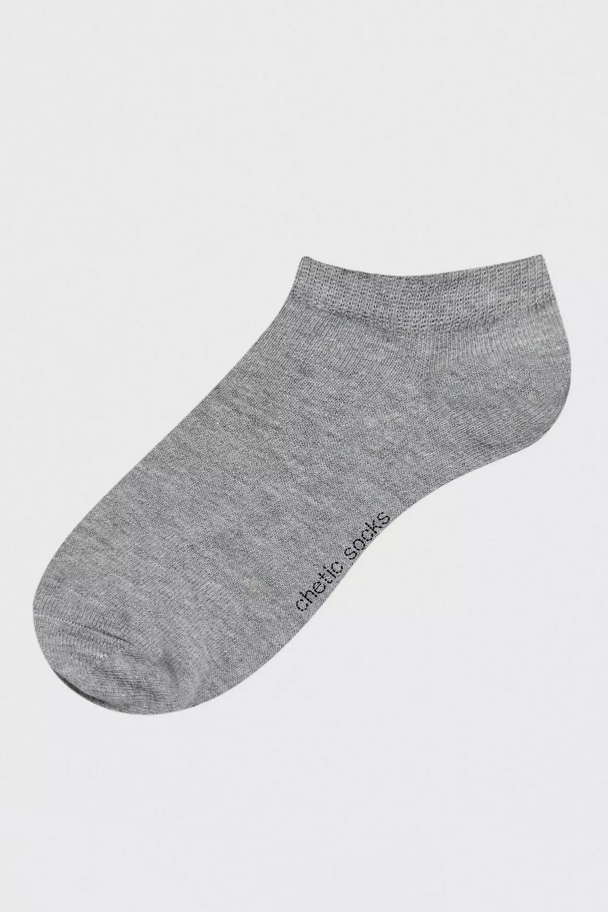Siyah Beyaz Gri Dikişsiz Pamuklu 3'lü Kadın Patik Çorap Seti | chetic.com.tr