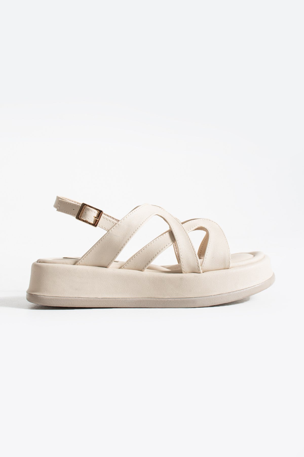 Wren Bej Çapraz Model Günlük Kullanım Kadın Sandalet