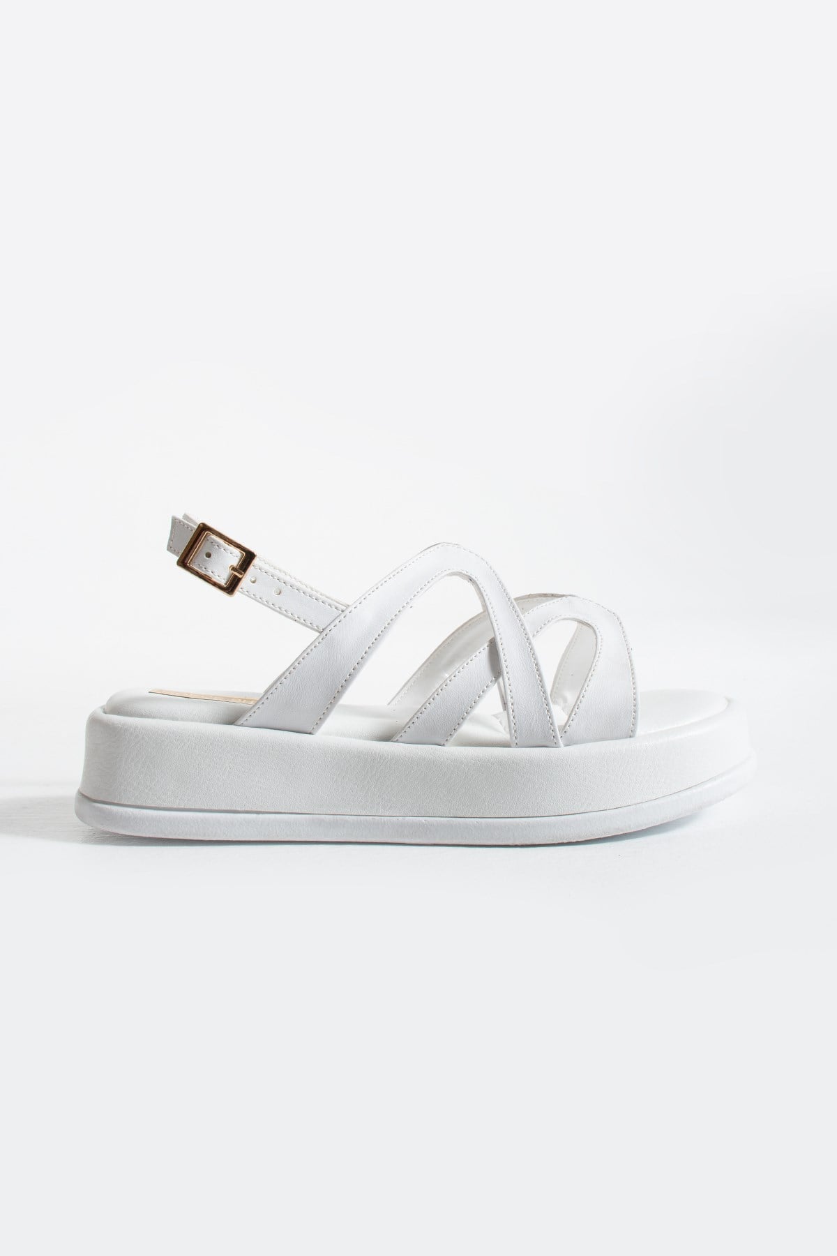 Wren Beyaz Çapraz Model Günlük Kullanım Kadın Sandalet