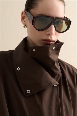 ATELIER 09 İNCE DOKULU MAXI TRENÇ ACI KAHVE