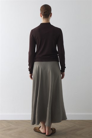 BALIKÇI YAKA BASIC TRİKO ACI KAHVE