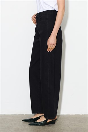 Barrel Fit Denim Pantolon Siyah