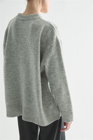 BEBE YAKA BASIC KAZAK AÇIK GRİ