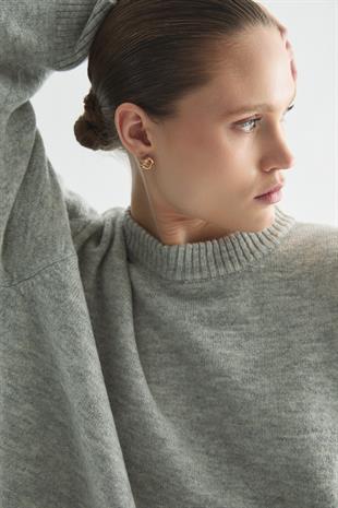 BEBE YAKA BASIC KAZAK AÇIK GRİ