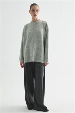 BEBE YAKA BASIC KAZAK AÇIK GRİ