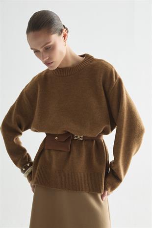 BEBE YAKA BASIC KAZAK CAMEL