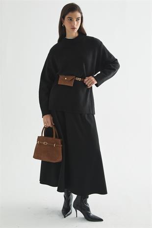 BEBE YAKA BASIC KAZAK SİYAH