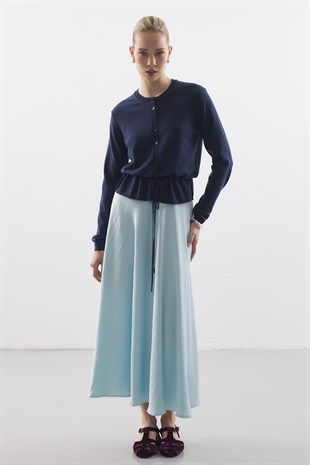 BEL İPLİ MERSERİZE TRİKO HIRKA LACİVERT