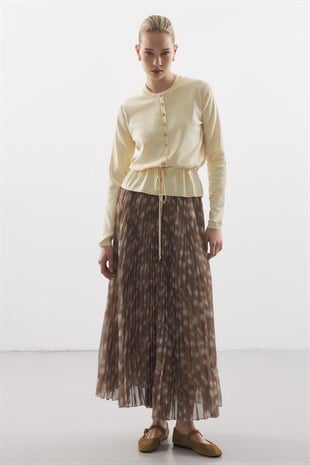 BEL İPLİ MERSERİZE TRİKO HIRKA SARI