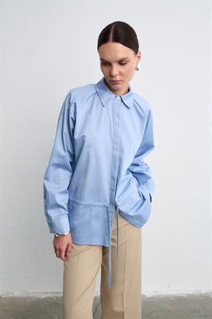 BELİ BAĞLAMALI GÖMLEK BEBE MAVİSİ