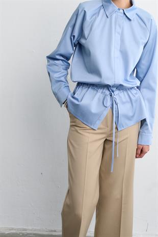 BELİ BAĞLAMALI GÖMLEK BEBE MAVİSİ