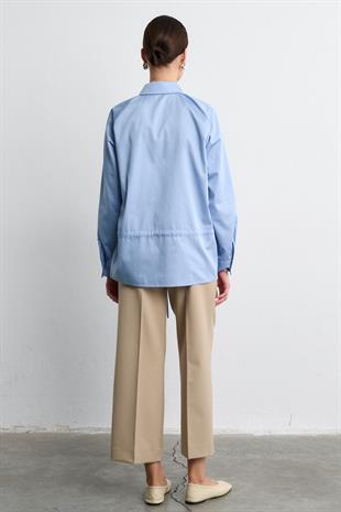 BELİ BAĞLAMALI GÖMLEK BEBE MAVİSİ