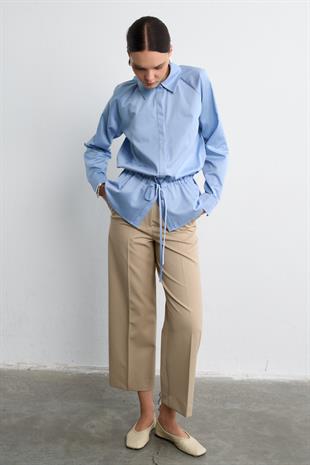 BELİ BAĞLAMALI GÖMLEK BEBE MAVİSİ