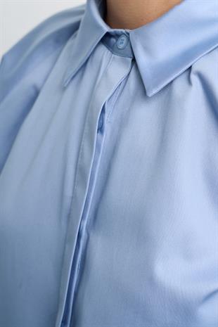 BELİ BAĞLAMALI GÖMLEK BEBE MAVİSİ