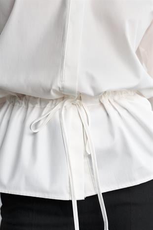 BELİ BAĞLAMALI GÖMLEK EKRU