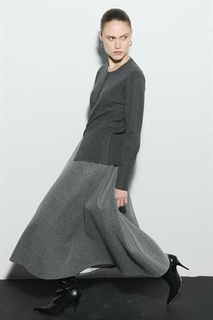 BELİ OTURTMALI TRİKO HIRKA ANTRASİT