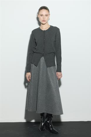 BELİ OTURTMALI TRİKO HIRKA ANTRASİT