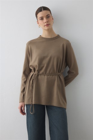 BİSİKLET YAKA TRİKO TUNİK VİZON