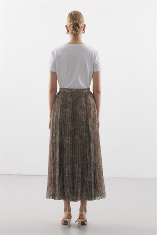 BLOOM PİLİSELİ ETEK FLORAL