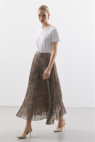 BLOOM PİLİSELİ ETEK FLORAL
