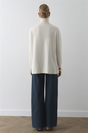 BRİT DÜĞMELİ DİK YAKA HIRKA EKRU