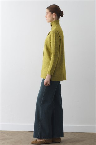 BRİT DÜĞMELİ DİK YAKA HIRKA YEŞİL