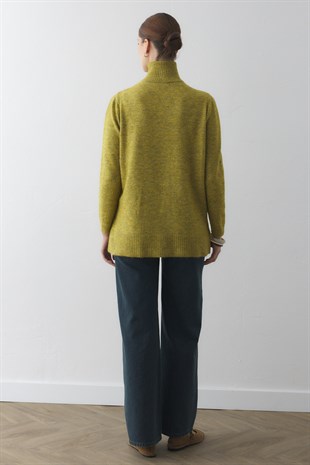 BRİT DÜĞMELİ DİK YAKA HIRKA YEŞİL