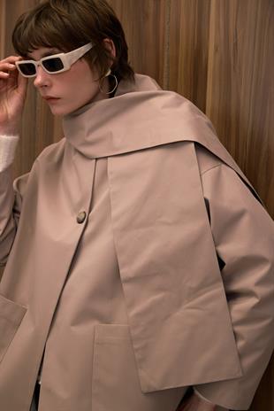 ÇIKARILABİLİR ATKILI TRENÇKOT VİZON