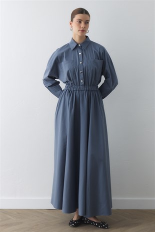 COMPACT ÇIT-ÇITLI MAXI ELBİSE BEBE MAVİSİ