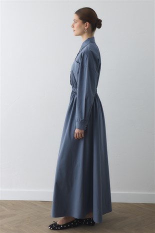 COMPACT ÇIT-ÇITLI MAXI ELBİSE BEBE MAVİSİ