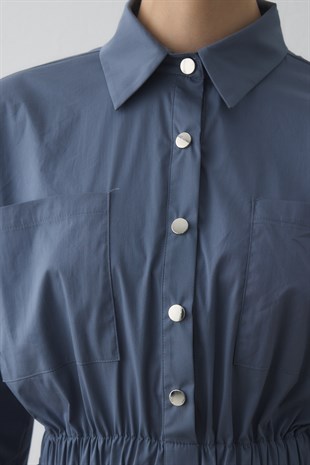 COMPACT ÇIT-ÇITLI MAXI ELBİSE BEBE MAVİSİ