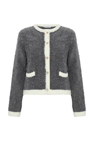 CURLY KONTRAST HIRKA GRİ-EKRU