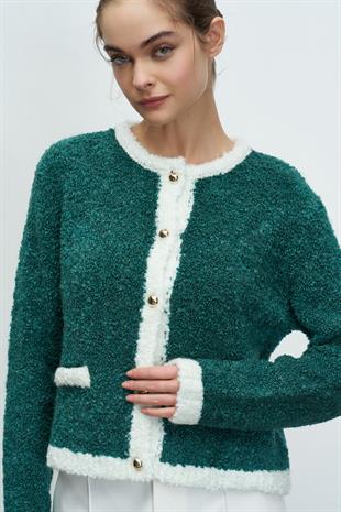 CURLY KONTRAST HIRKA PETROL-EKRU