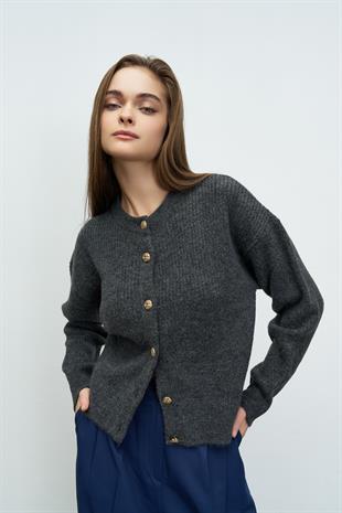 CURVE YÜN DOKULU HIRKA ANTRASİT