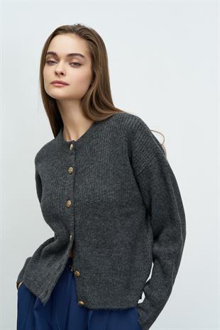 CURVE YÜN DOKULU HIRKA ANTRASİT