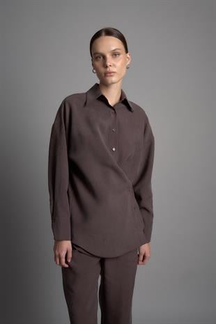 DAY TO NIGHT CUPRO GÖMLEK ACI KAHVE