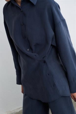 DAY TO NIGHT CUPRO GÖMLEK LACİVERT