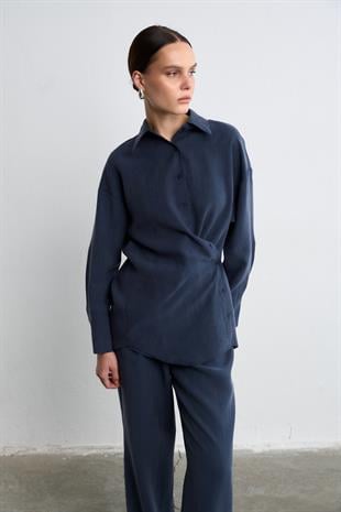 DAY TO NIGHT CUPRO GÖMLEK LACİVERT