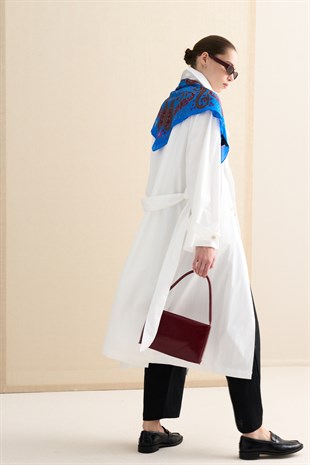 ATELIER 09 İNCE DOKULU MAXI TRENÇ EKRU