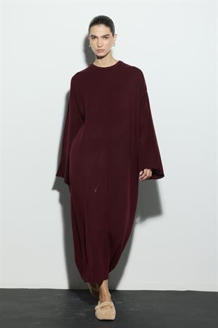 EFFORTLESS TRİKO ELBİSE BORDO