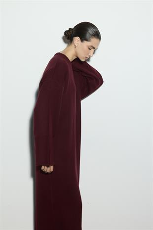 EFFORTLESS TRİKO ELBİSE BORDO
