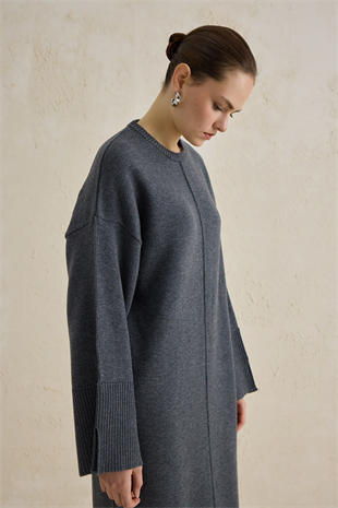 EFFORTLESS TRİKO ELBİSE GRİ