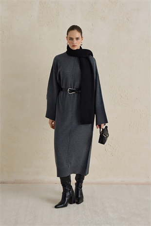 EFFORTLESS TRİKO ELBİSE GRİ