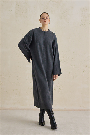 EFFORTLESS TRİKO ELBİSE GRİ