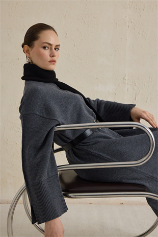 EFFORTLESS TRİKO ELBİSE GRİ