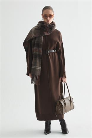 EFFORTLESS TRİKO ELBİSE KAHVERENGİ