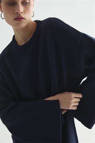 EFFORTLESS TRİKO ELBİSE LACİVERT