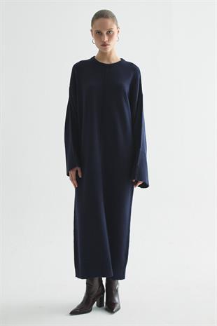 EFFORTLESS TRİKO ELBİSE LACİVERT