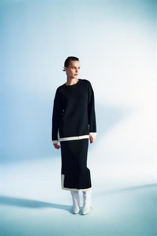 ETEKLİ TRİKO TAKIM SİYAH