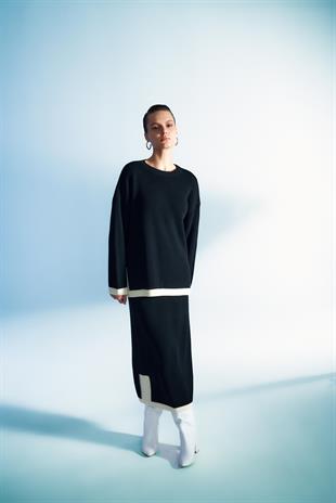 ETEKLİ TRİKO TAKIM SİYAH